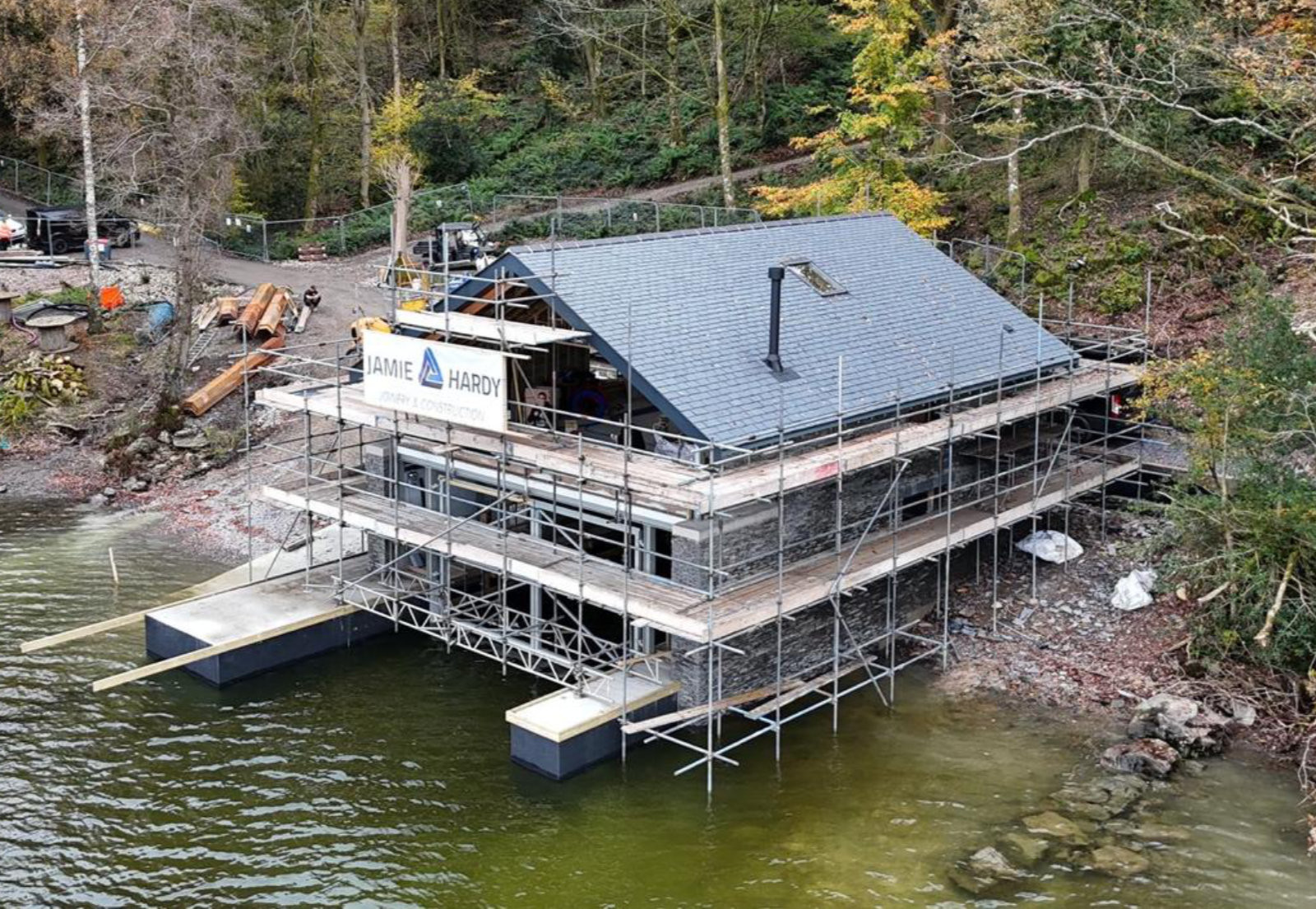 Lakeside boathouses
